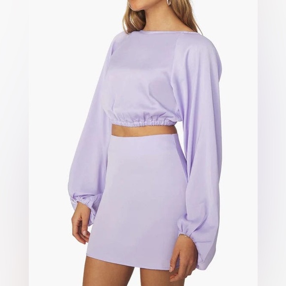 5/$20 MUST BUNDLE NWT WeWoreWhat Mini Slip Satin Charmeuse Skirt In Purple - Picture 6 of 15